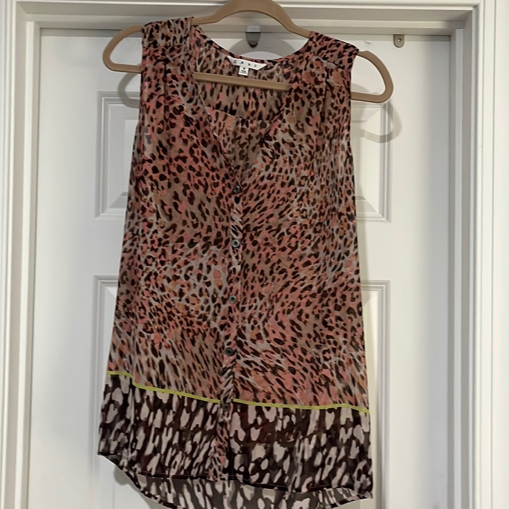 CAbi sheer sleeveless blouse, size S